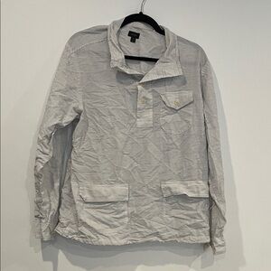 J. Crew Men's Striped Light Gray Shirt Jacket